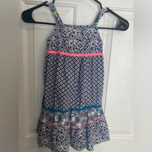 Youngland Navy and Pink Patterned Dress